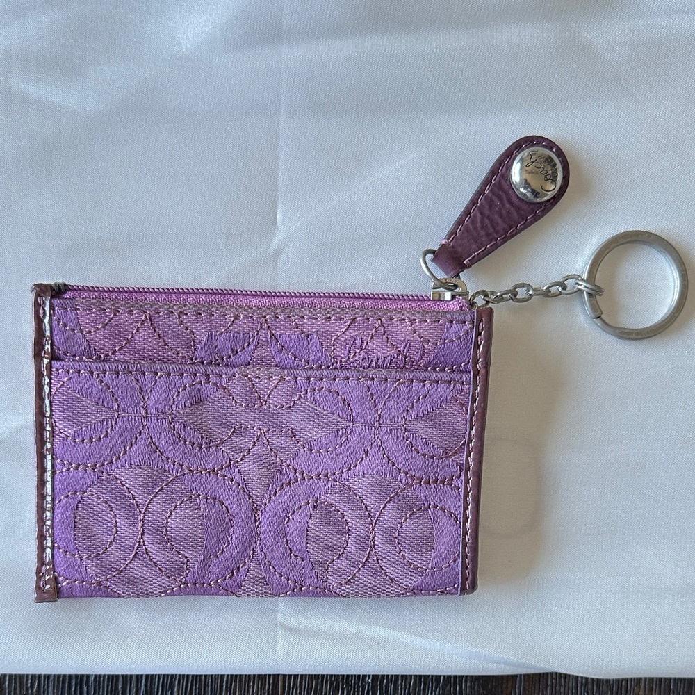 Coach purple Keychain Card Holder pre-loved